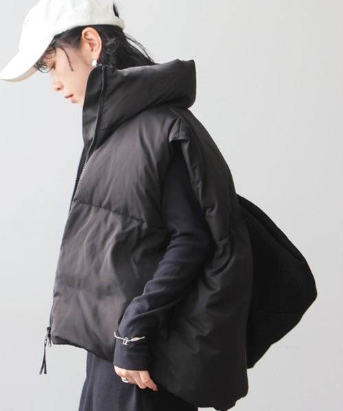 antiqua(アンティカ)の「刺繍ロゴ ダウンベスト(ダウンベスト・レディース・ブラック/アイボリー・ONESIZE)」の10枚目の写真