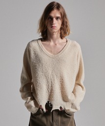 GRANCY（グランシー）の「【GRANCY】Lambswool Loose V-Neck Distressed Knit / ラムウールルーズVネックダメージニット（ニット/セーター）」