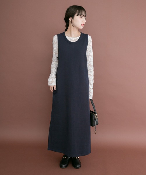 ITEMS URBANRESEARCH(アイテムズ アーバンリサーチ)の「カーディガンセットワンピース(ワンピース・レディース・ネイビー/ブラウン・FREE)」の14枚目の写真