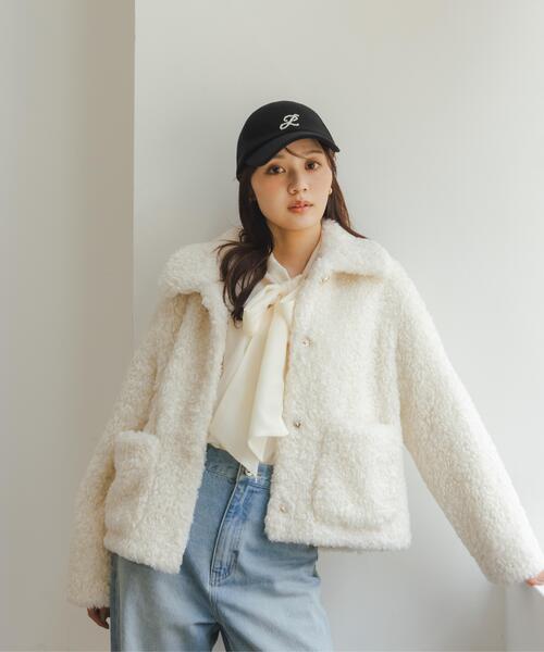 PROPORTION BODY DRESSING(プロポーションボディドレッシング)の「衿付きフェイクファーブルゾン / 1216255001(ブルゾン・レディース・ベージュ/ホワイト系その他・MEDIUM/SMALL)」の3枚目の写真
