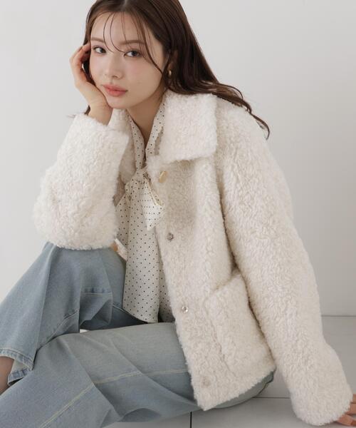 PROPORTION BODY DRESSING(プロポーションボディドレッシング)の「衿付きフェイクファーブルゾン / 1216255001(ブルゾン・レディース・ベージュ/ホワイト系その他・MEDIUM/SMALL)」の6枚目の写真