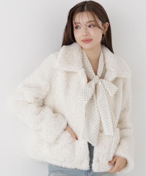 PROPORTION BODY DRESSING(プロポーションボディドレッシング)の「衿付きフェイクファーブルゾン / 1216255001(ブルゾン・レディース・ベージュ/ホワイト系その他・MEDIUM/SMALL)」の7枚目の写真