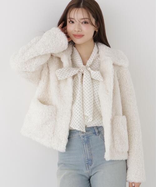 PROPORTION BODY DRESSING(プロポーションボディドレッシング)の「衿付きフェイクファーブルゾン / 1216255001(ブルゾン・レディース・ベージュ/ホワイト系その他・MEDIUM/SMALL)」の8枚目の写真