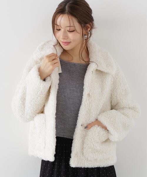 PROPORTION BODY DRESSING(プロポーションボディドレッシング)の「衿付きフェイクファーブルゾン / 1216255001(ブルゾン・レディース・ベージュ/ホワイト系その他・MEDIUM/SMALL)」の9枚目の写真
