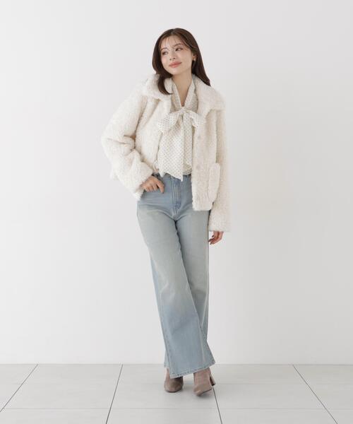 PROPORTION BODY DRESSING(プロポーションボディドレッシング)の「衿付きフェイクファーブルゾン / 1216255001(ブルゾン・レディース・ベージュ/ホワイト系その他・MEDIUM/SMALL)」の12枚目の写真