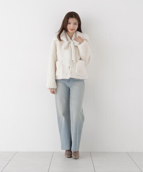 PROPORTION BODY DRESSING(プロポーションボディドレッシング)の「衿付きフェイクファーブルゾン / 1216255001(ブルゾン・レディース・ベージュ/ホワイト系その他・MEDIUM/SMALL)」の13枚目の写真