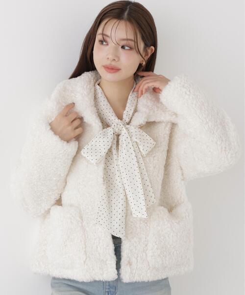 PROPORTION BODY DRESSING(プロポーションボディドレッシング)の「衿付きフェイクファーブルゾン / 1216255001(ブルゾン・レディース・ベージュ/ホワイト系その他・MEDIUM/SMALL)」の18枚目の写真