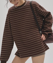 [TODAYFUL/トゥデイフル] マルチボーダー オーバーサイズロングスリーブTシャツ