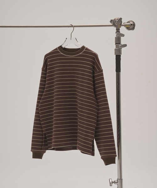 TODAYFUL（トゥデイフル）の「[TODAYFUL/トゥデイフル] マルチボーダー オーバーサイズロングスリーブTシャツ（Tシャツ/カットソー・レディース・チャコールグレー/ブラウン・F）」の5枚目の写真