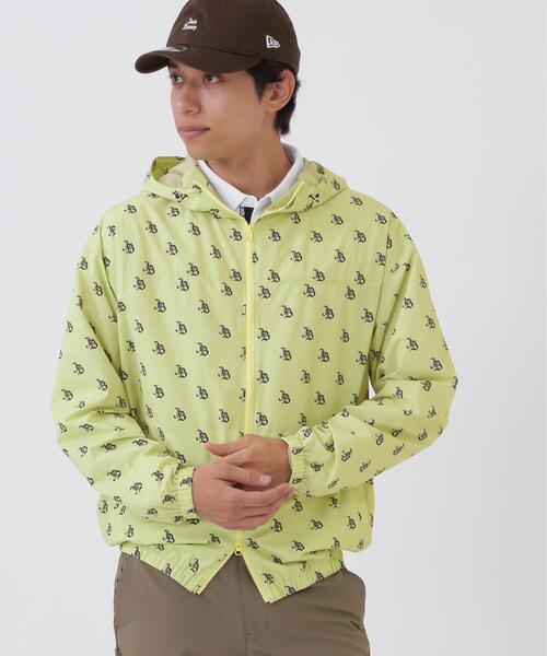 Jack Bunny!!(ジャックバニー)の「ゴシックロゴプリント裏メッシュフーディブルゾン (MENS)(ブルゾン・メンズ・グリーン/ネイビー/イエロー・X-LARGE/LARGE/MEDIUM)」の3枚目の写真
