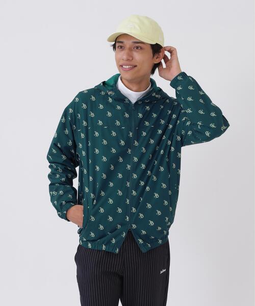 Jack Bunny!!(ジャックバニー)の「ゴシックロゴプリント裏メッシュフーディブルゾン (MENS)(ブルゾン・メンズ・グリーン/ネイビー/イエロー・X-LARGE/LARGE/MEDIUM)」の1枚目の写真