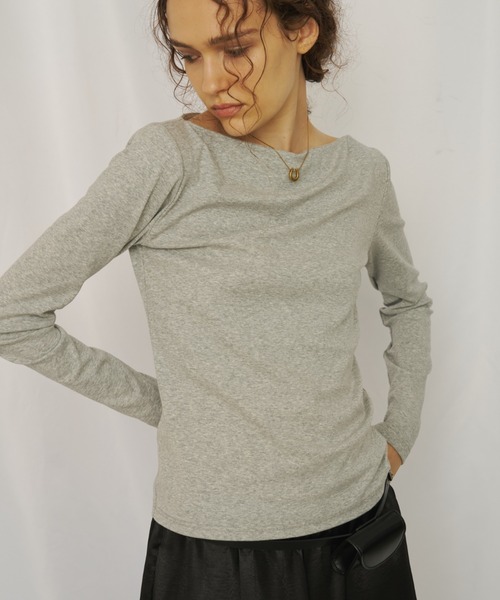 AIC.(エーアイシー)の「ベーシックロングスリーブトップス(Tシャツ/カットソー・レディース・ブラック/オフホワイト/ブラウン/ダークグレー/ネイビー/グレー・FREE)」の3枚目の写真