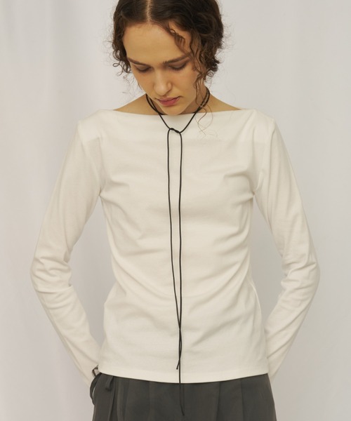 AIC.(エーアイシー)の「ベーシックロングスリーブトップス(Tシャツ/カットソー・レディース・ブラック/オフホワイト/ブラウン/ダークグレー/ネイビー/グレー・FREE)」の9枚目の写真