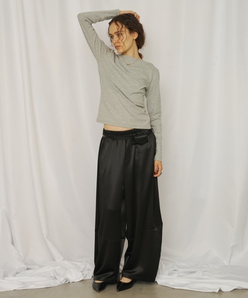 AIC.(エーアイシー)の「ベーシックロングスリーブトップス(Tシャツ/カットソー・レディース・ブラック/オフホワイト/ブラウン/ダークグレー/ネイビー/グレー・FREE)」の12枚目の写真