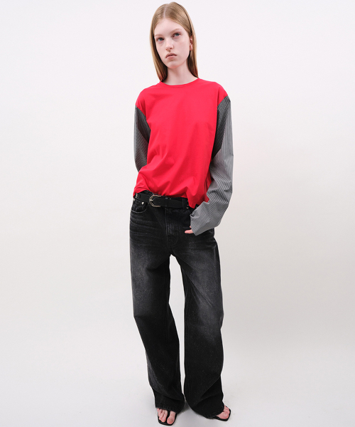 YUNSE(ユンセ)の「プリントストレートデニムパンツ(ブラック)(デニムパンツ・レディース・その他・SMALL/MEDIUM)」の3枚目の写真