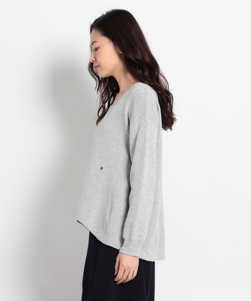 HusHusH(ハッシュアッシュ)の「ラウンドネックドロップショルダーニット(ニット/セーター・レディース・ホワイト/ベージュ/グレー・02/03)」の5枚目の写真