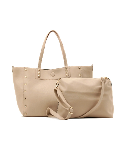 SAC'S BARJean(サックスバージーン)の「【Qu'est ce Que Le "Design"?】スタッヅトート (トートバッグ・レディース・ブラック/グレイッシュベージュ/ベージュ・FREE)」の2枚目の写真