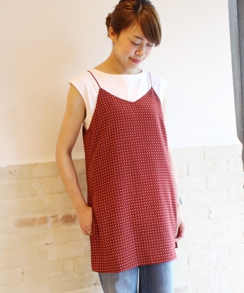 FRAMeWORK(フレームワーク)の「コモンプリントロングキャミソール◆(シャツ/ブラウス・レディース・レッド・FREE)」の1枚目の写真