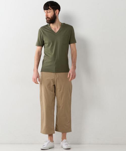 UNITED ARROWS（ユナイテッドアローズ）の「UA ECSP コットン Vネック カットソー◆（Tシャツ/カットソー・メンズ・オリーブ・LARGE/X-SMALL/X-LARGE/MEDIUM/SMALL）」の5枚目の写真