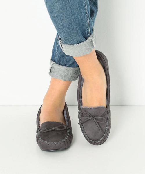 Boisson Chocolat（ボワソンショコラ）の「BFC Fﾌｧｰﾘﾎﾞﾝﾓｶｼﾝ（モカシン/デッキシューズ・レディース・ダークグレー/ライトブルー/ブラック/ブラウン/マスタード・23cm/22.5cm/22cm/25cm/24.5cm/24cm/23.5cm）」の3枚目の写真