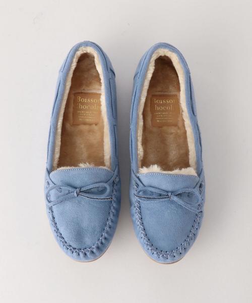Boisson Chocolat（ボワソンショコラ）の「BFC Fﾌｧｰﾘﾎﾞﾝﾓｶｼﾝ（モカシン/デッキシューズ・レディース・ダークグレー/ライトブルー/ブラック/ブラウン/マスタード・23cm/22.5cm/22cm/25cm/24.5cm/24cm/23.5cm）」の4枚目の写真