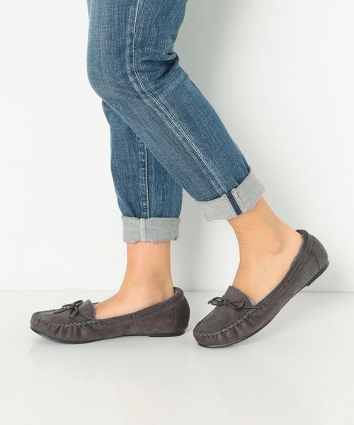 Boisson Chocolat（ボワソンショコラ）の「BFC Fﾌｧｰﾘﾎﾞﾝﾓｶｼﾝ（モカシン/デッキシューズ・レディース・ダークグレー/ライトブルー/ブラック/ブラウン/マスタード・23cm/22.5cm/22cm/25cm/24.5cm/24cm/23.5cm）」の6枚目の写真