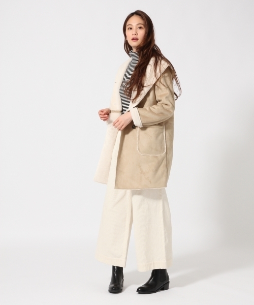 GLOBAL WORK（グローバルワーク）の「コーデュロイワイドパンツ/741507（その他パンツ・レディース・ダークブラウン/ホワイト/ネイビー・MEDIUM/LARGE）」の10枚目の写真