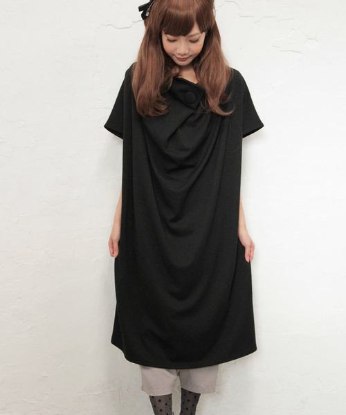 N Or ノアールレーベル の 襟元の印象力 シンプルに見えてお洒落な洋服 N Or シンプルドレープデザインワンピース ワンピース Wear