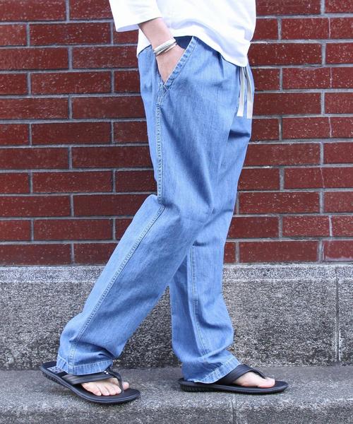 coen（コーエン）の「コットンリネン1タックワイドイージーデニムパンツ（デニムパンツ・メンズ・コバルトブルー・S/M/L/XL）」の9枚目の写真