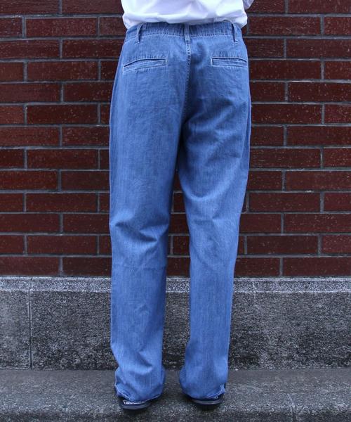 coen（コーエン）の「コットンリネン1タックワイドイージーデニムパンツ（デニムパンツ・メンズ・コバルトブルー・S/M/L/XL）」の11枚目の写真