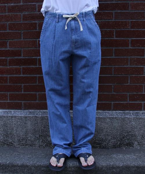 coen（コーエン）の「コットンリネン1タックワイドイージーデニムパンツ（デニムパンツ・メンズ・コバルトブルー・S/M/L/XL）」の12枚目の写真
