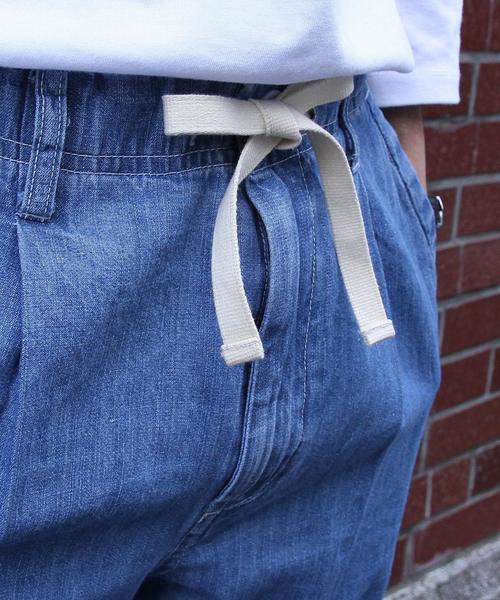 coen（コーエン）の「コットンリネン1タックワイドイージーデニムパンツ（デニムパンツ・メンズ・コバルトブルー・S/M/L/XL）」の4枚目の写真