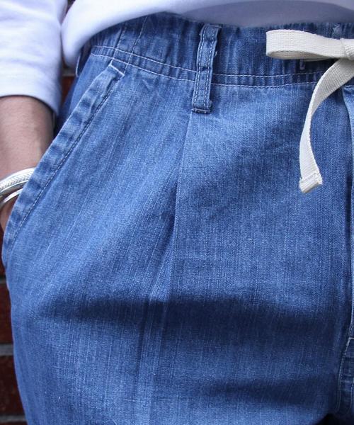 coen（コーエン）の「コットンリネン1タックワイドイージーデニムパンツ（デニムパンツ・メンズ・コバルトブルー・S/M/L/XL）」の5枚目の写真