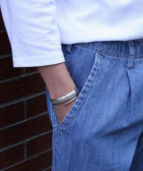 coen（コーエン）の「コットンリネン1タックワイドイージーデニムパンツ（デニムパンツ・メンズ・コバルトブルー・S/M/L/XL）」の6枚目の写真