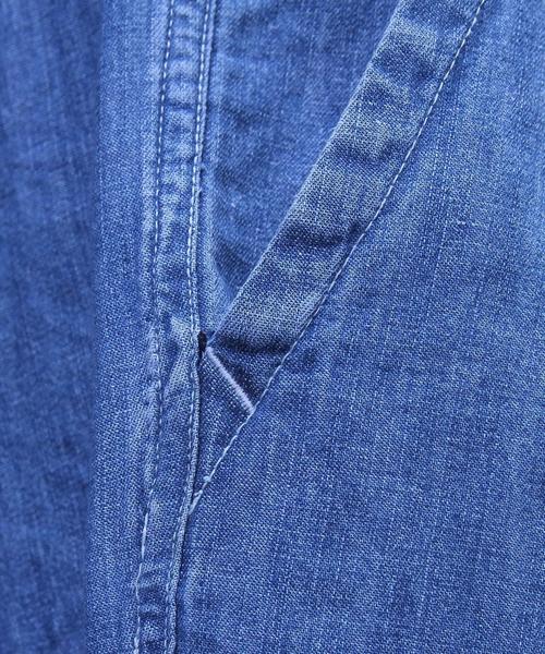 coen（コーエン）の「コットンリネン1タックワイドイージーデニムパンツ（デニムパンツ・メンズ・コバルトブルー・S/M/L/XL）」の7枚目の写真