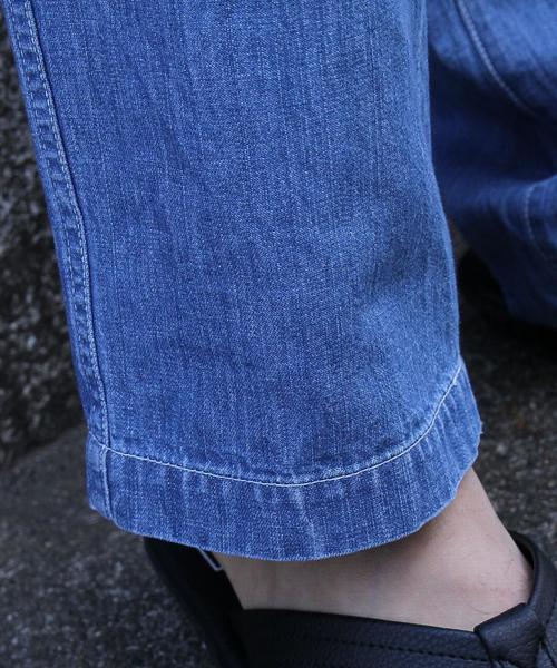 coen（コーエン）の「コットンリネン1タックワイドイージーデニムパンツ（デニムパンツ・メンズ・コバルトブルー・S/M/L/XL）」の8枚目の写真