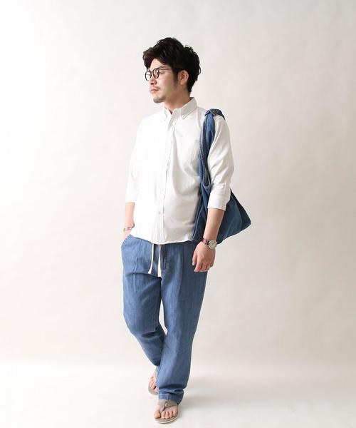 coen（コーエン）の「コットンリネン1タックワイドイージーデニムパンツ（デニムパンツ・メンズ・コバルトブルー・S/M/L/XL）」の17枚目の写真