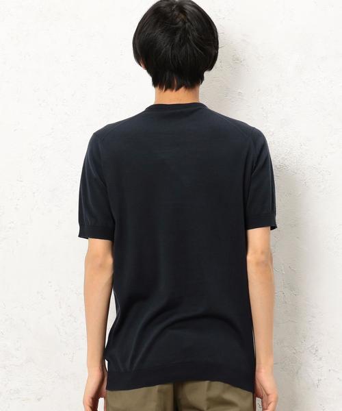 JOHN SMEDLEY ジョンスメドレー　コットンニット　ヘンリーネック 紺色 JOHN SMEDLEY｜ジョンスメドレー日本公式