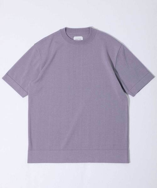 UNITED TOKYO（ユナイテッドトウキョウ）の「18G天竺クルーネックニットTee（ニット/セーター・メンズ・ベージュ/グリーン/ピンク/ブラック/ブルー/オフホワイト/サックスブルー/マスタード/ラベンダー・1/2/3）」の8枚目の写真