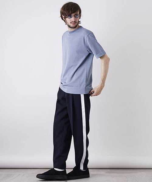 UNITED TOKYO（ユナイテッドトウキョウ）の「18G天竺クルーネックニットTee（ニット/セーター・メンズ・ベージュ/グリーン/ピンク/ブラック/ブルー/オフホワイト/サックスブルー/マスタード/ラベンダー・1/2/3）」の10枚目の写真