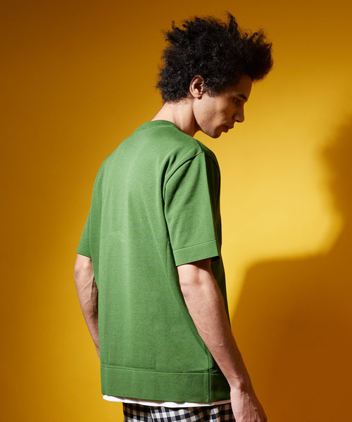 UNITED TOKYO（ユナイテッドトウキョウ）の「18G天竺クルーネックニットTee（ニット/セーター・メンズ・ベージュ/グリーン/ピンク/ブラック/ブルー/オフホワイト/サックスブルー/マスタード/ラベンダー・1/2/3）」の13枚目の写真