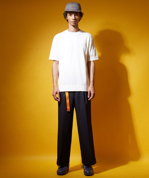 UNITED TOKYO（ユナイテッドトウキョウ）の「18G天竺クルーネックニットTee（ニット/セーター・メンズ・ベージュ/グリーン/ピンク/ブラック/ブルー/オフホワイト/サックスブルー/マスタード/ラベンダー・1/2/3）」の17枚目の写真