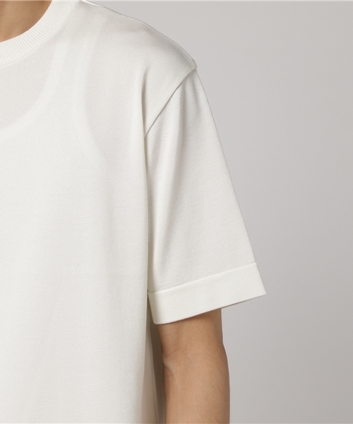 UNITED TOKYO（ユナイテッドトウキョウ）の「18G天竺クルーネックニットTee（ニット/セーター・メンズ・ベージュ/グリーン/ピンク/ブラック/ブルー/オフホワイト/サックスブルー/マスタード/ラベンダー・1/2/3）」の22枚目の写真