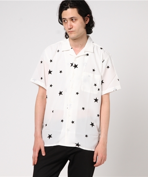 JACKROSE(ジャックローズ)の「オープンカラースタープリントシャツ(シャツ/ブラウス・メンズ・ブラック/ホワイト・L/M)」の11枚目の写真