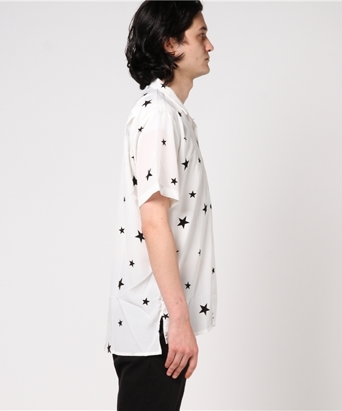 JACKROSE(ジャックローズ)の「オープンカラースタープリントシャツ(シャツ/ブラウス・メンズ・ブラック/ホワイト・L/M)」の9枚目の写真