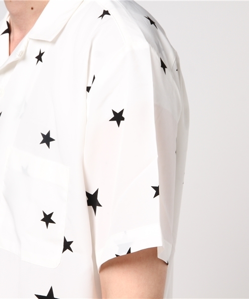 JACKROSE(ジャックローズ)の「オープンカラースタープリントシャツ(シャツ/ブラウス・メンズ・ブラック/ホワイト・L/M)」の5枚目の写真