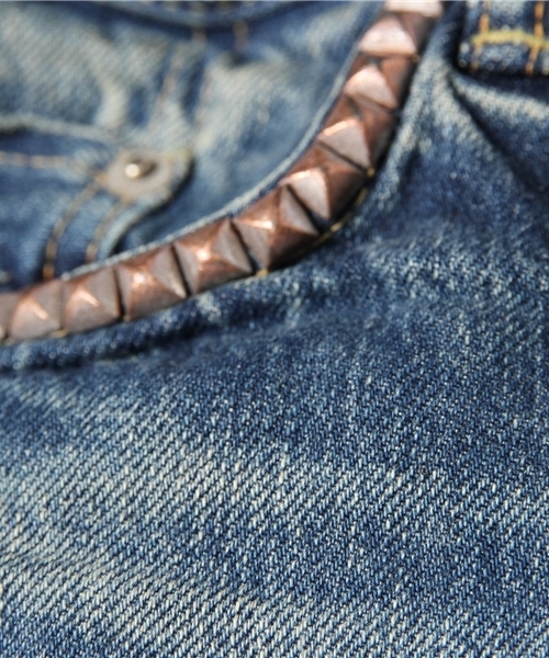 HYSTERIC GLAMOUR(ヒステリックグラマー)の「RW CLASH加工デニムストレートPT(デニムパンツ・メンズ・インディゴブルー/ダークインディゴブルー/ブラック・28inch/30inch/32inch/34inch)」の11枚目の写真