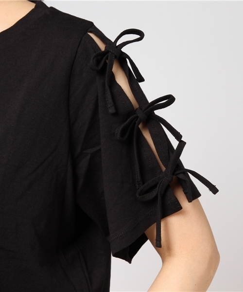 WEGO（ウィゴー）の「WEGO/リボンスリーブカットソー（Tシャツ/カットソー・レディース・サックスブルー/ブラック/ライトパープル/ホワイト/レッド/ワイン・LARGE/MEDIUM）」の13枚目の写真