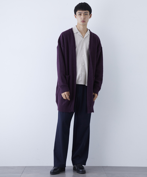 STUDIOUS（ステュディオス）の「【STUDIOUS】シャギーロングカーディガン（カーディガン/ボレロ・メンズ・ブラック/ブラウン・1/2/3）」の4枚目の写真