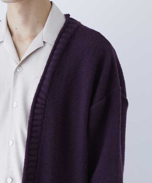 STUDIOUS（ステュディオス）の「【STUDIOUS】シャギーロングカーディガン（カーディガン/ボレロ・メンズ・ブラック/ブラウン・1/2/3）」の8枚目の写真